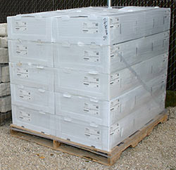 pallet of boxed material