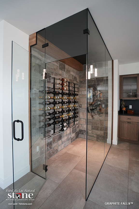 Graphite Falls™ - Wine Vault - Fond du Lac Natural Stone